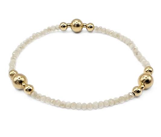 Winter White Nantucket Shimmer 14k Gold- Filled Beaded Bracelet