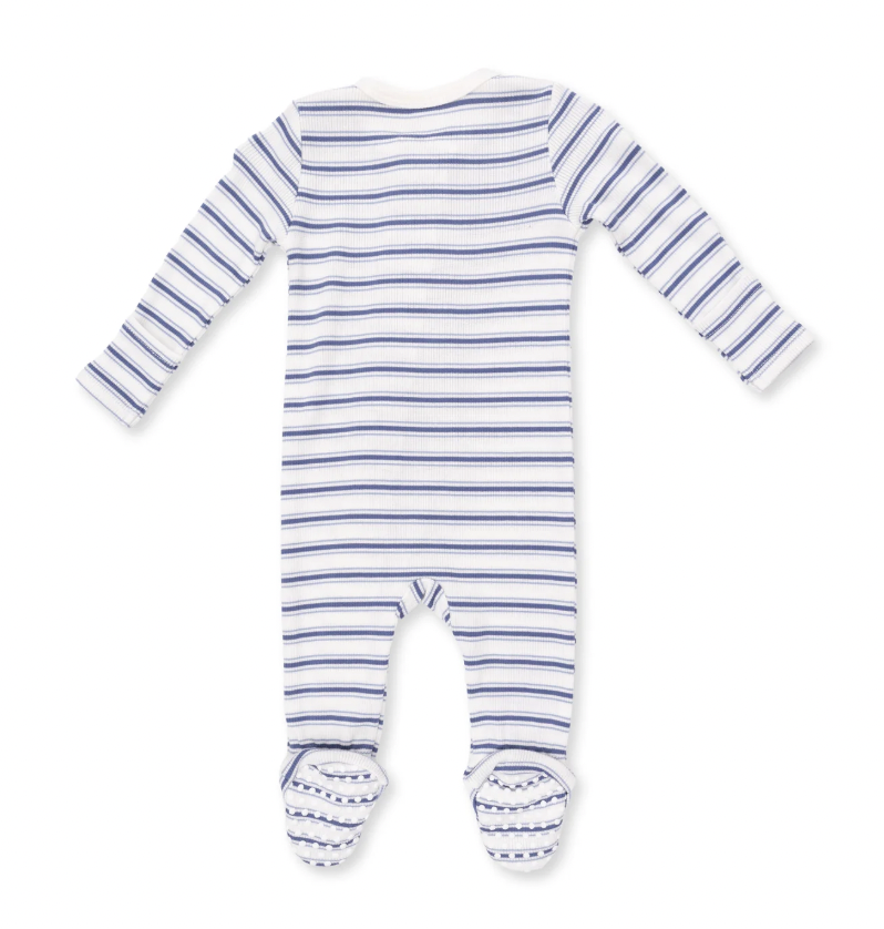 Vintage Blue Stripe Footie