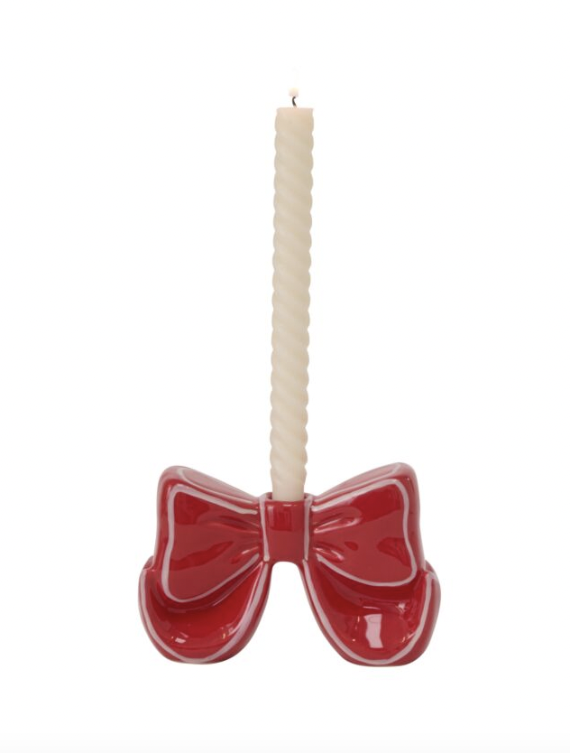 Big Red Bow Candleholder