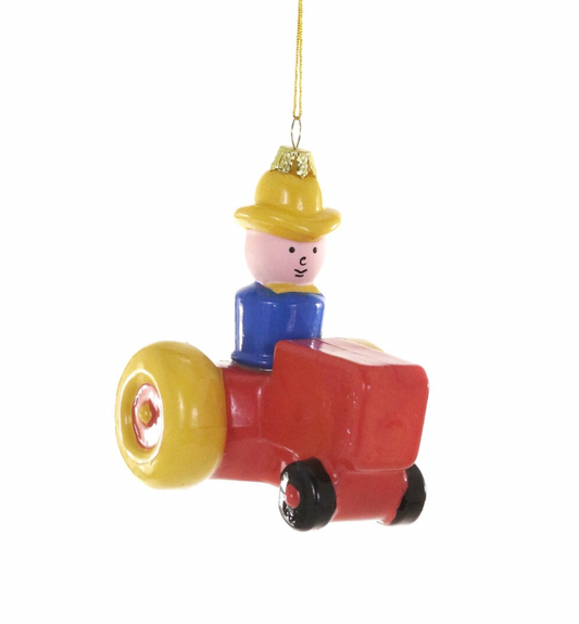 Vintage Tiny People Farmer Ornament