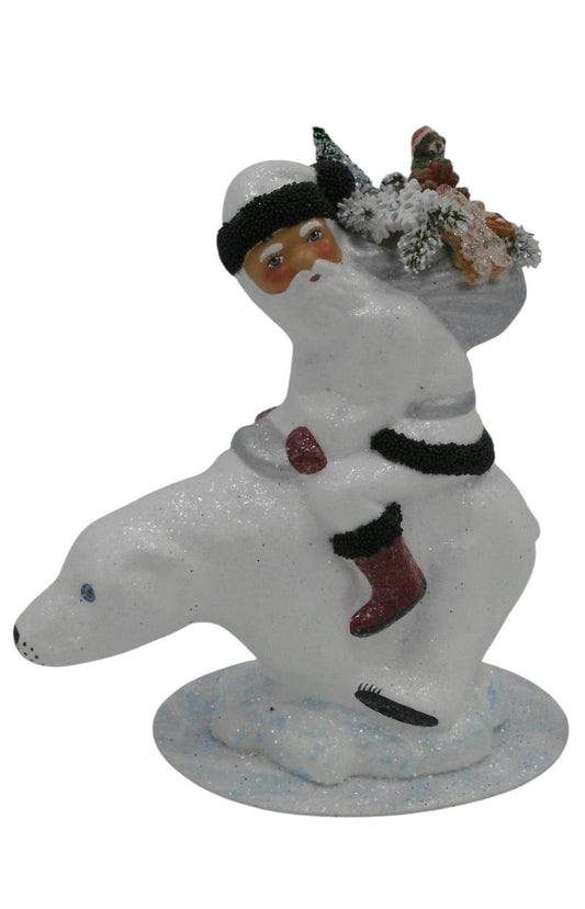 Santa on Polar Bear Candy Container