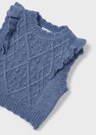 Blue Ruffled Sweater Vest