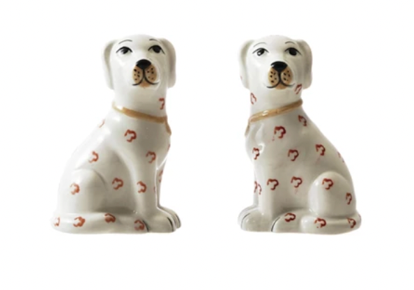 Ceramic Dog Shaped Salt & Pepper Shakers, Set of 2
