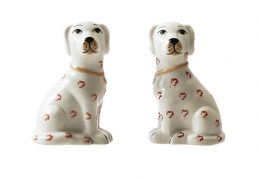 Ceramic Dog Shaped Salt & Pepper Shakers, Set of 2