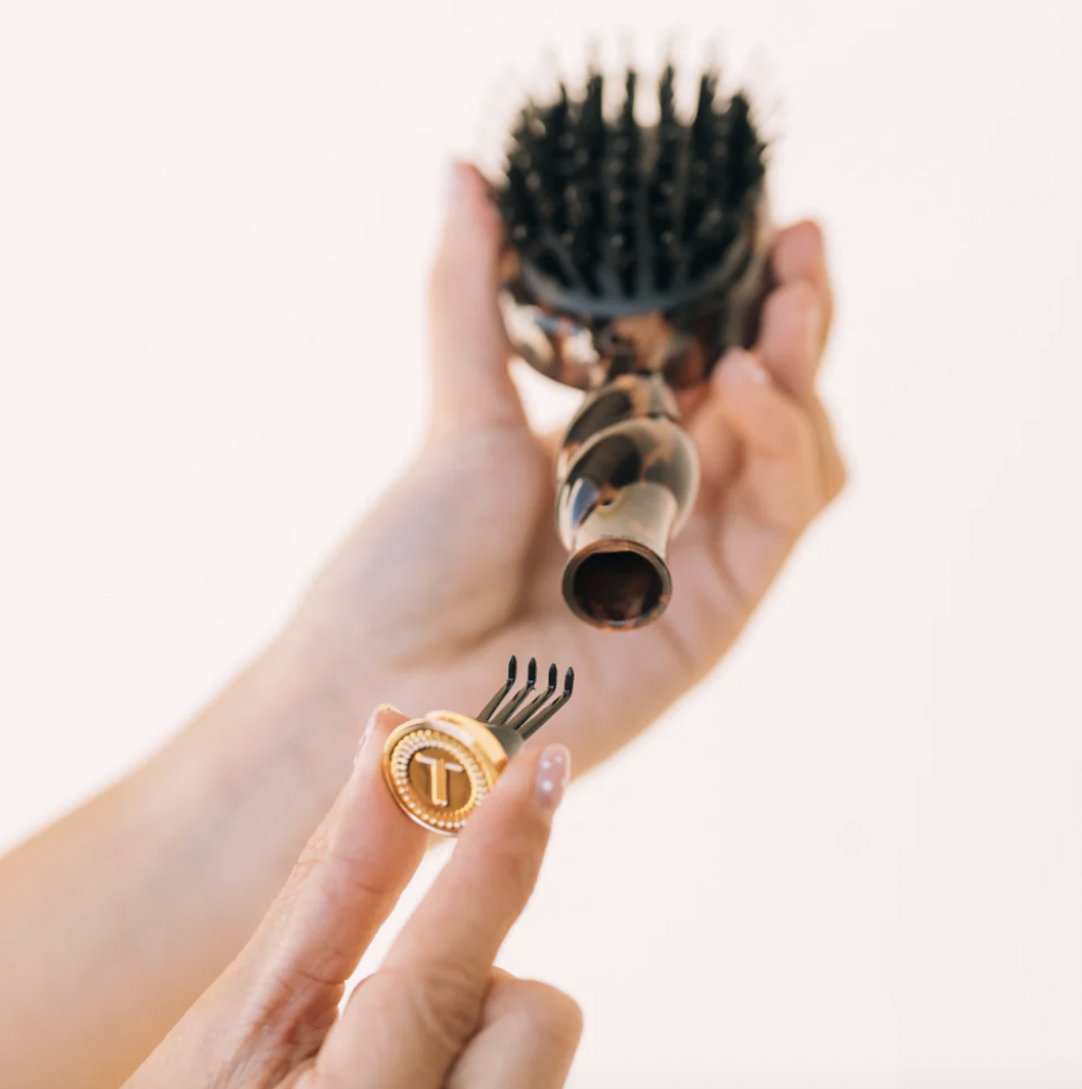 Tortoise Mini Boar Bristle Hair Brush