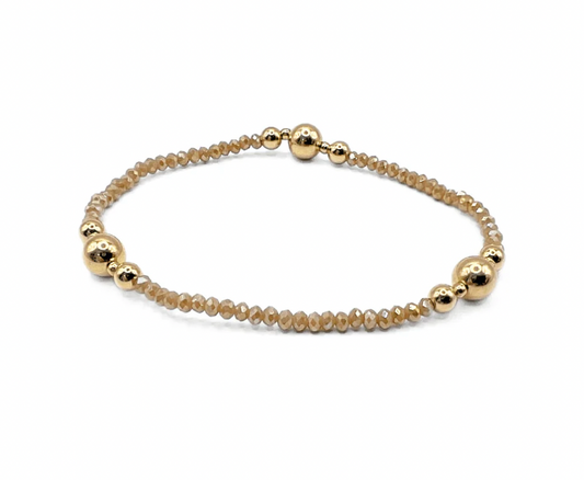 Champagne Nantucket Shimmer 14k Gold Filled Beaded Bracelet