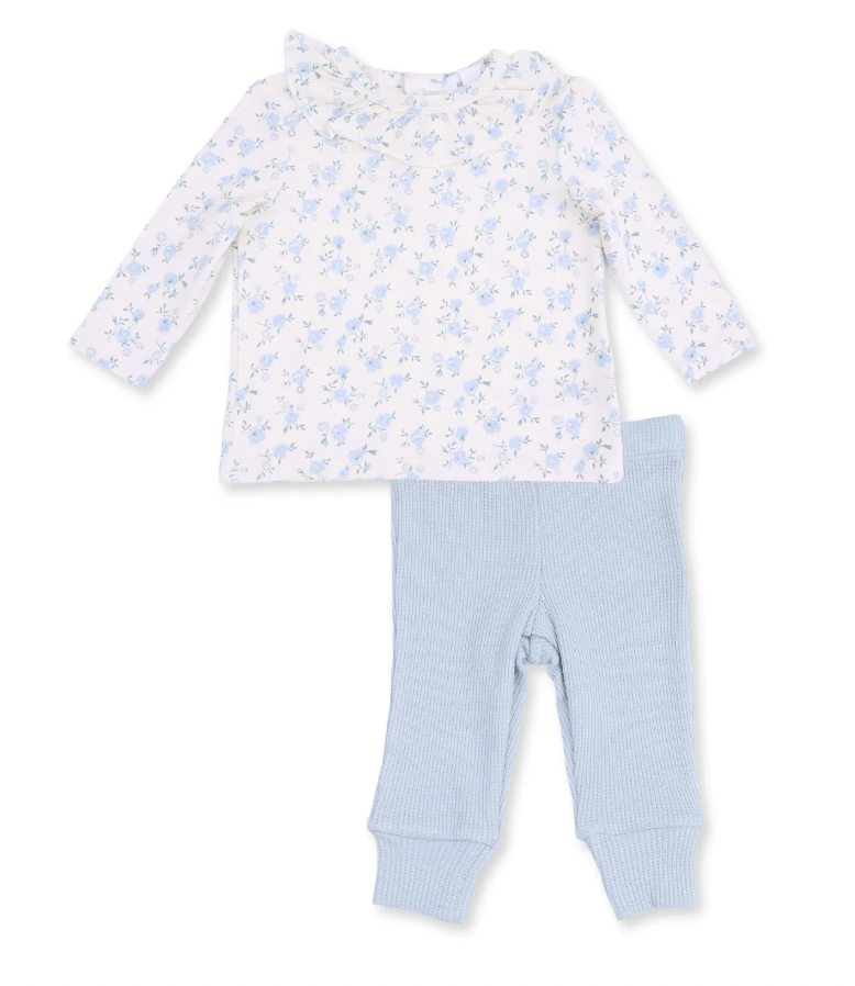 Rose Briar Long Sleeve Ruffle Top and Pant Set