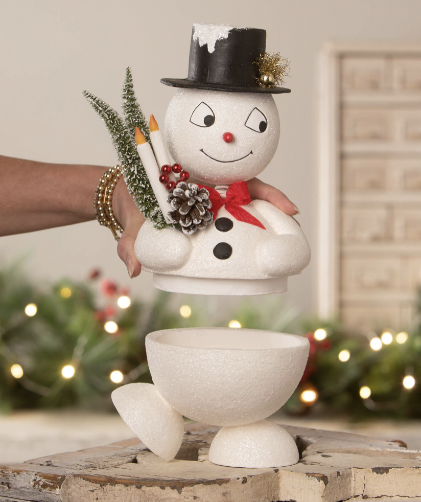 Jolly Bobble Snowman Container