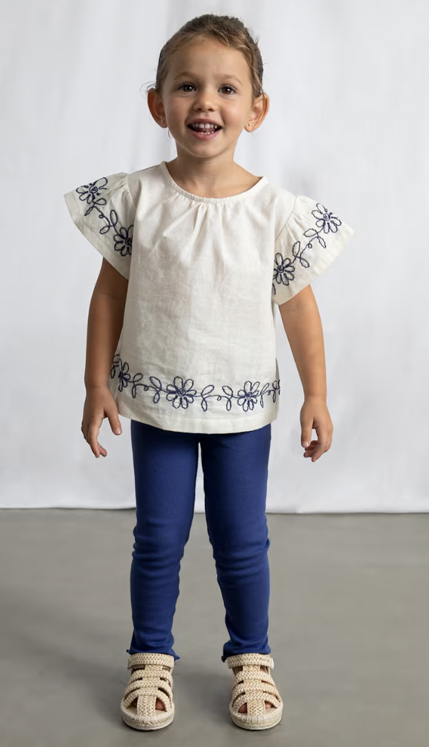 Embroidered Top + Leggings Set
