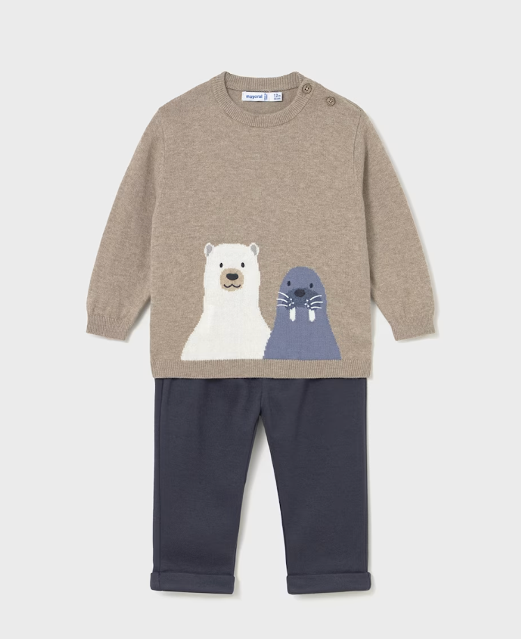 Animal Sweater + Pant Set