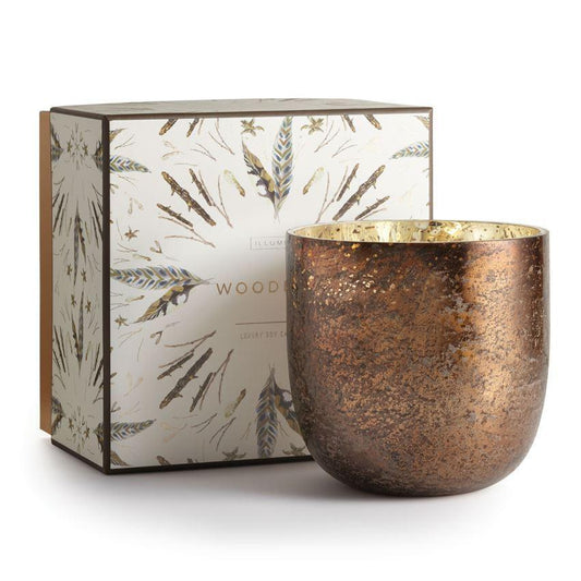 Woodfire Luxe Sanded Mercury Glass Candle