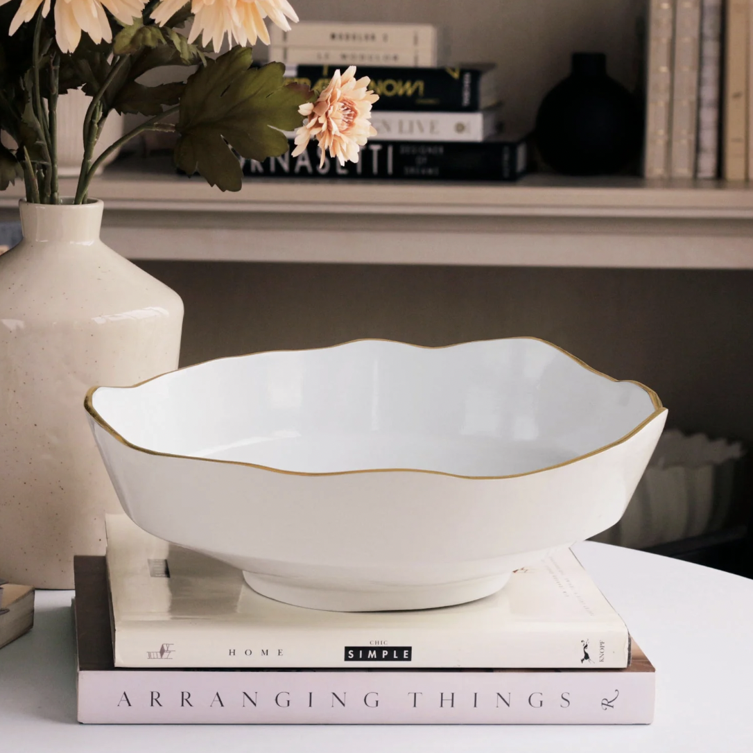 Cream + White ENCANTO Dakota Medium Bowl