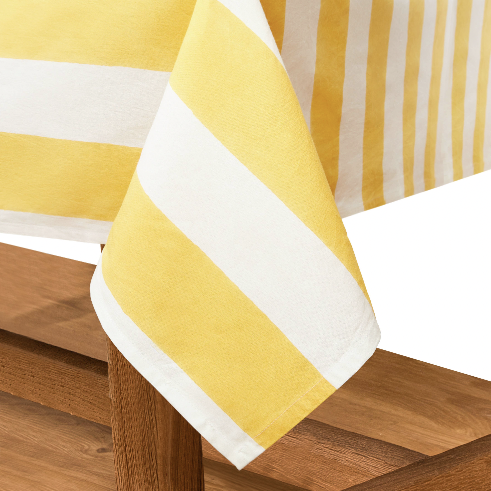 St. Tropez Yellow Stripes | French Tablecloth