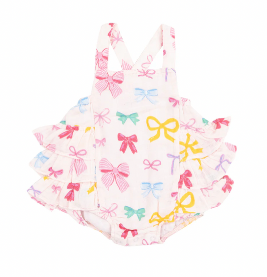 Colorful Bows Ruffle Sunsuit