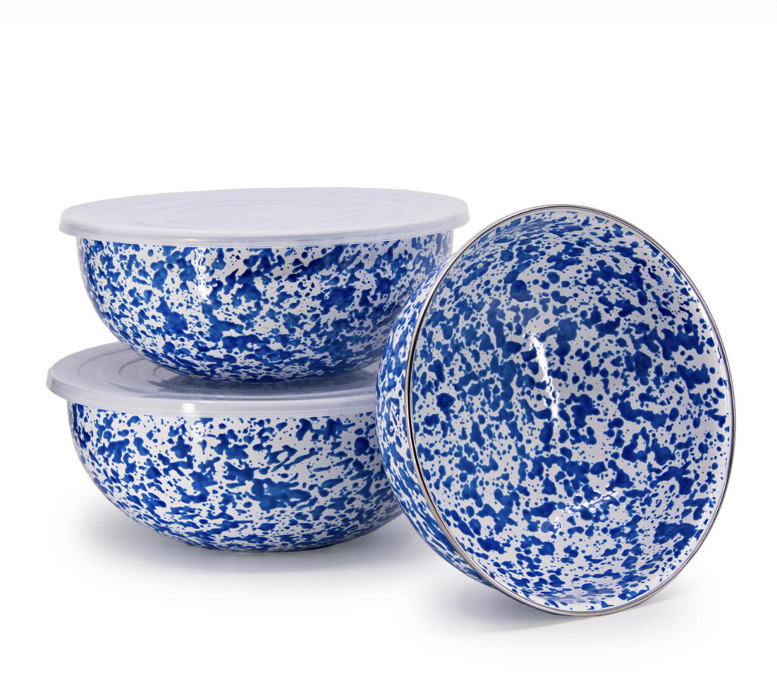Blue Splatter Covered Multi-Purpose Bowl Set