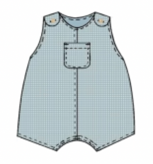 Light Blue Gingham Noah Romper