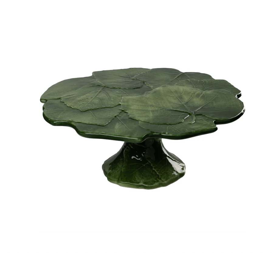 Compagnia Green Cake Plate, Medium