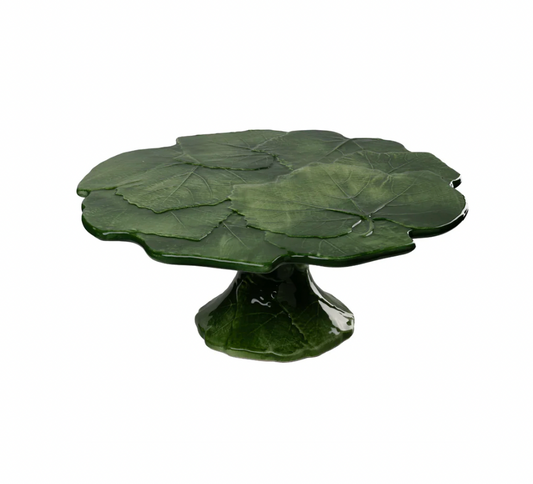 Compagnia Green Cake Plate, Medium