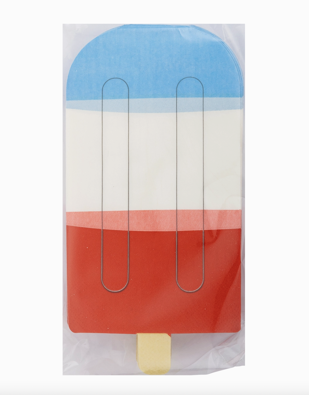Red White Blue Ice Pop Shaped Paper Guest Napkins