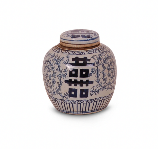 Blue & White Double Happiness Jar
