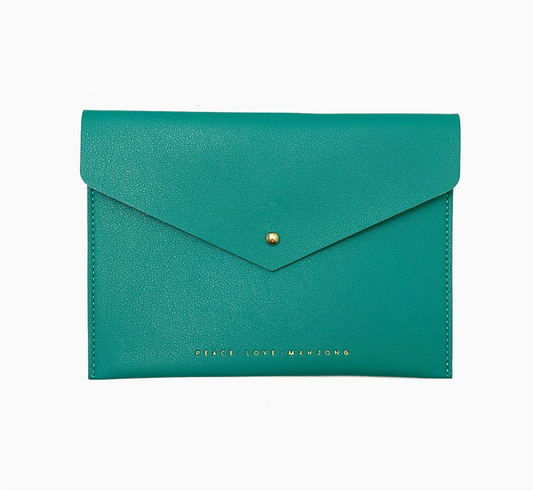 Teal Mahjong Card Clutch