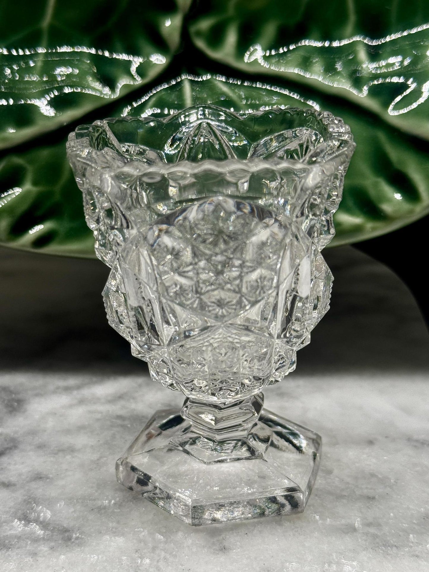Early American Pattern Glass Toothpick/Match Holder