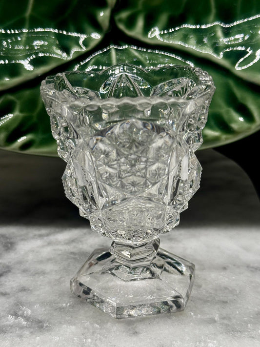 Early American Pattern Glass Toothpick/Match Holder