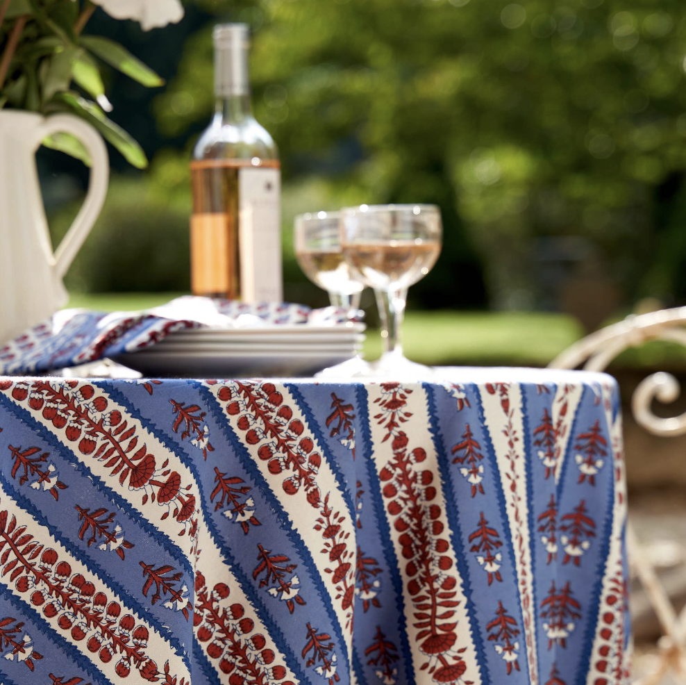 Provence Avignon Red & Blue Tablecloth