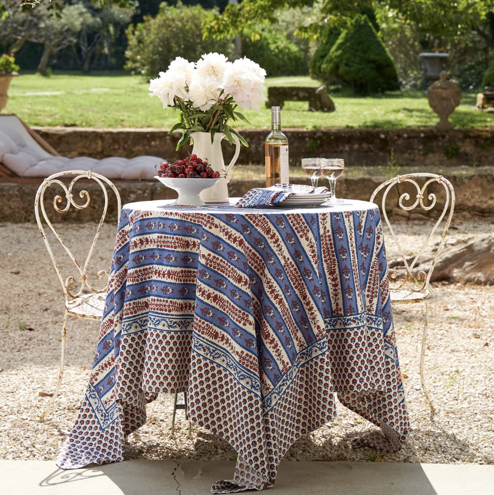 Provence Avignon Red & Blue Tablecloth