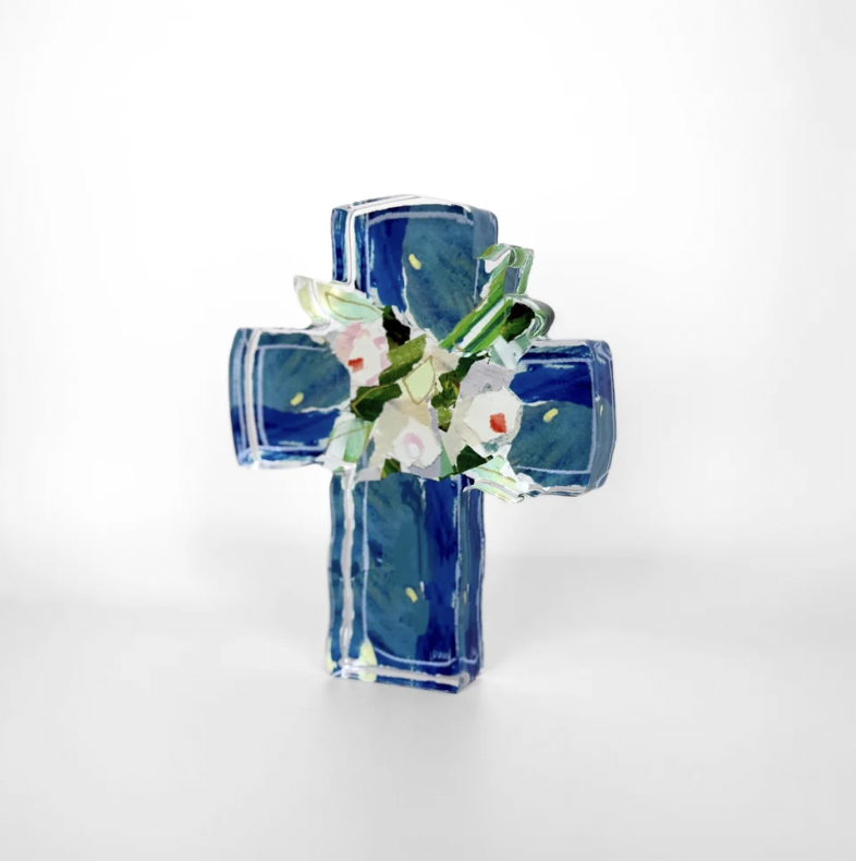 Blue Confetti Cross