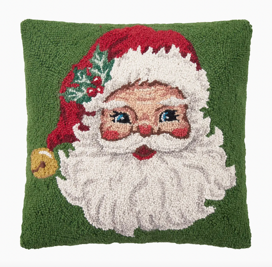 Santa with Holly Pillow