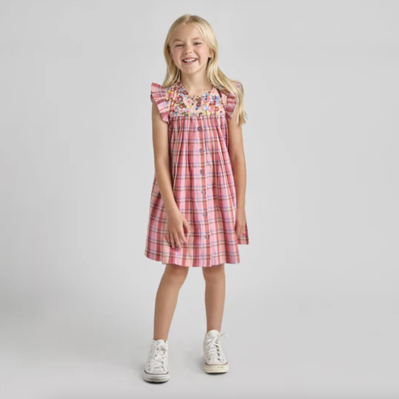 Burgundy Madras Plaid Kaylee Dress