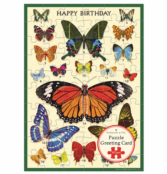 Happy Birthday Butterflies Puzzle Greeting Card
