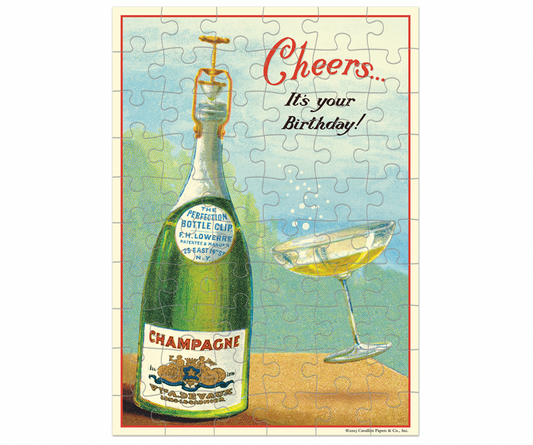 Happy Birthday Champagne Puzzle Greeting Card