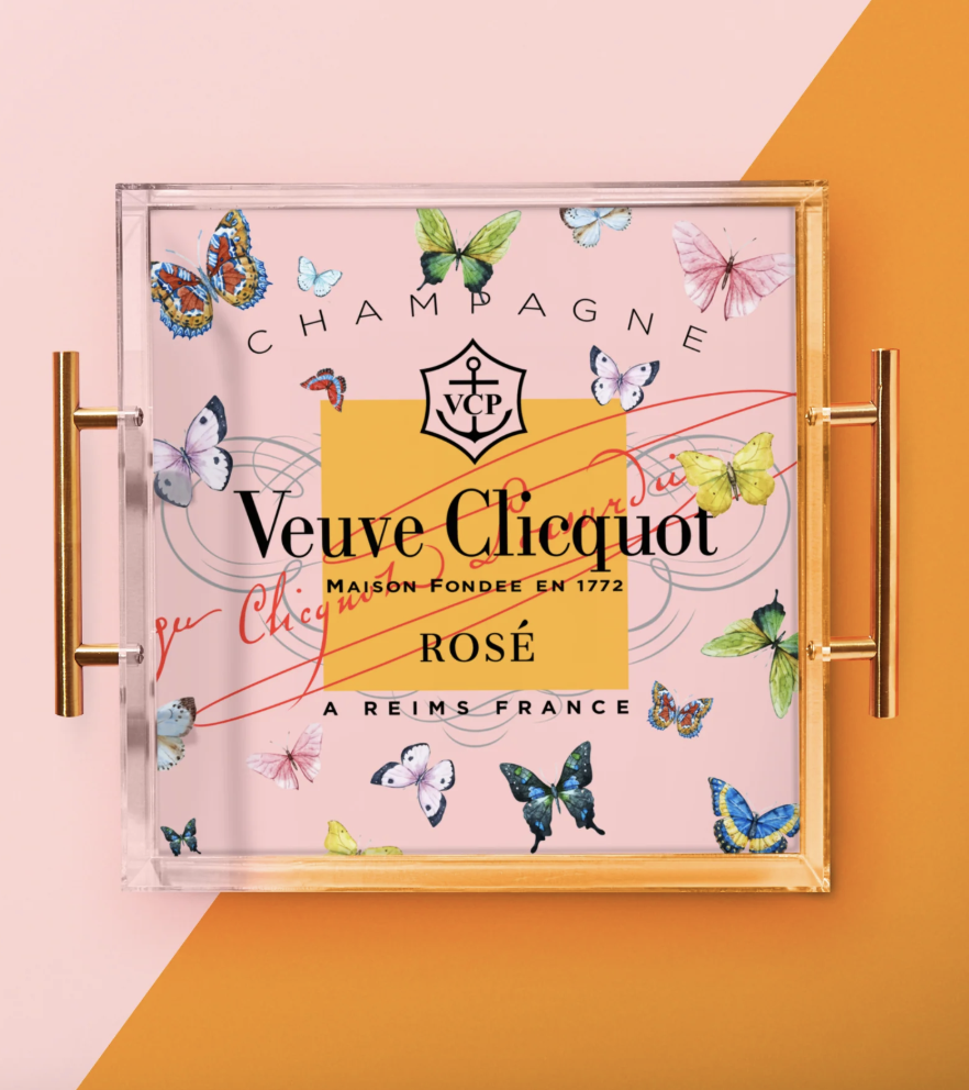 Rosé Bubbly Butterfly Tray