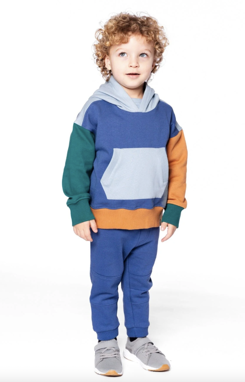 Long Sleeve Color Blocked Hoodie