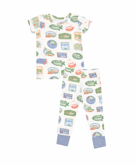 Bait Shop Signage Short Sleeve Pajama Set