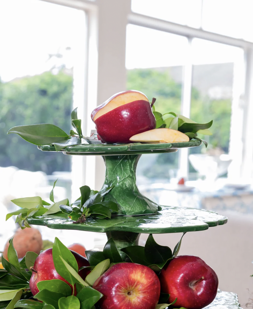 Compagnia Green Cake Plate, Medium