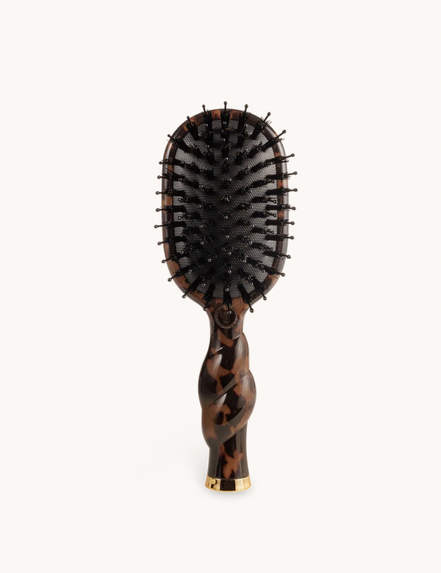 Tortoise Mini Boar Bristle Hair Brush