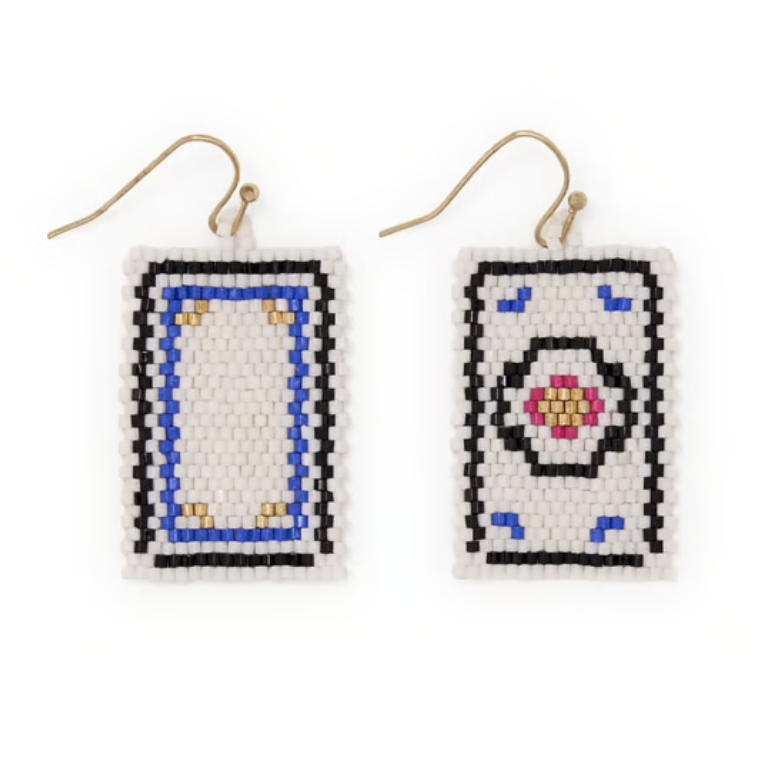 Lily Beaded Mahjong Earrings