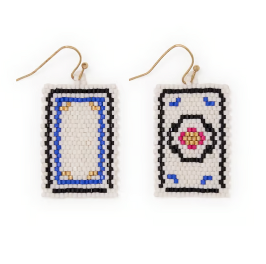 Lily Beaded Mahjong Earrings
