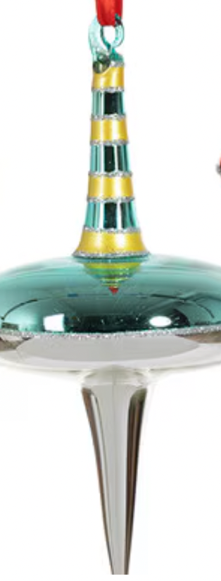 Retro Spinner Glass Ornament