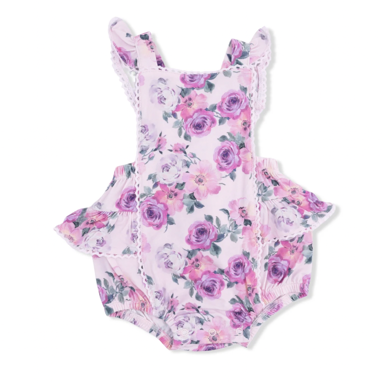 Rose Abundance  Ric-Rac Ruffle Sunsuit