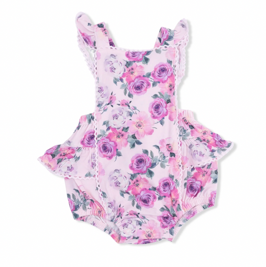 Rose Abundance Ric-Rac Ruffle Sunsuit