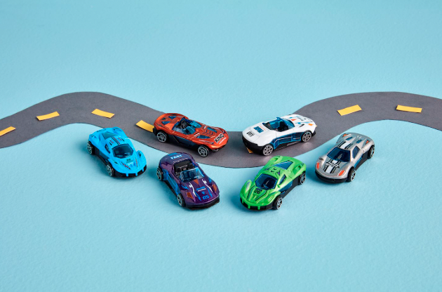 Tube of Diecast Cars