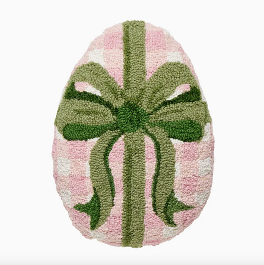 Egg Shaped Gingham Hook Pillow