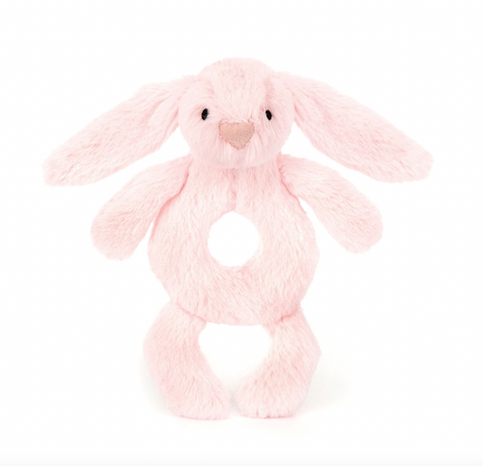 Bashful Pink Bunny Ring Rattle