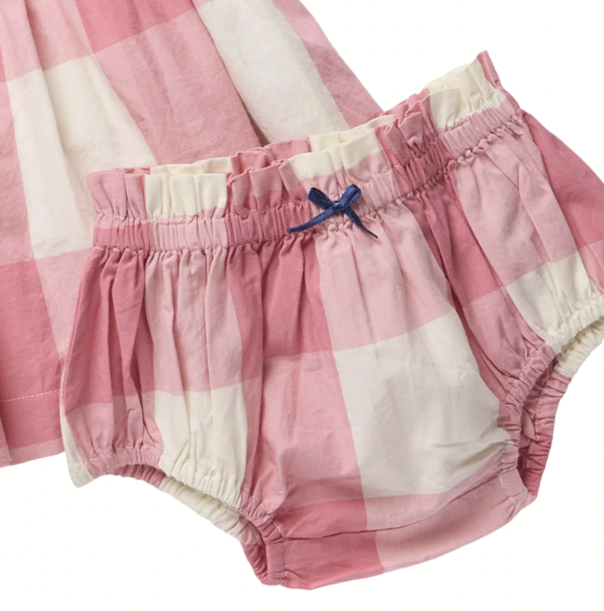 Pink Checks Hermione Dress Set