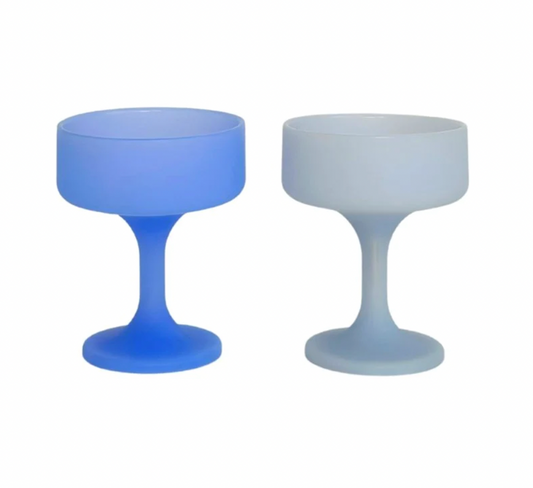 Sky & Kingfisher Silicone Coupe Glasses