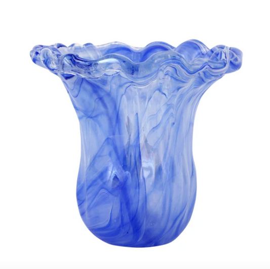 Onda Glass Cobalt Small Tulip Vase